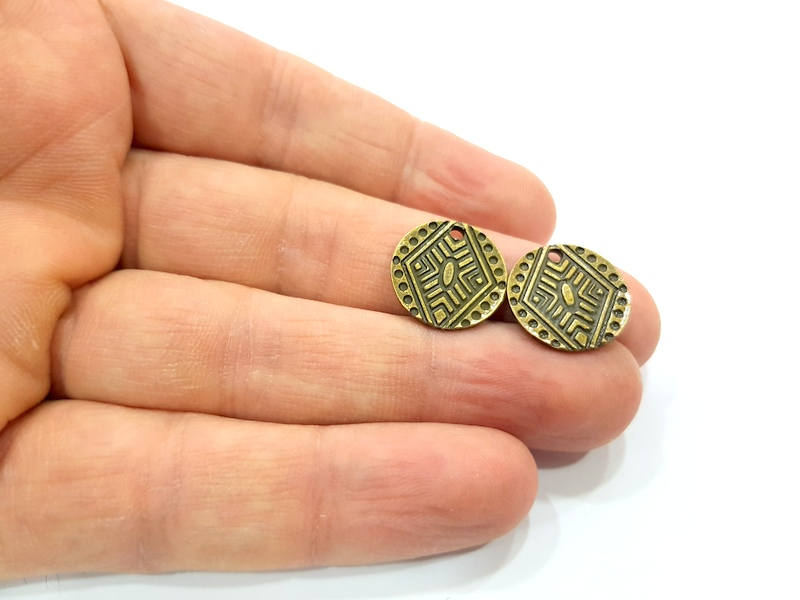 10 Antique Bronze Charm Antique Bronze Plated Metal Charms (16mm) G10562