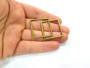 4 Square Connector Antique Bronze Connector Antique Bronze Plated Metal  (31mm) G10567
