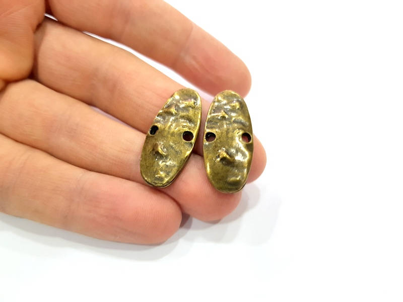 4 Antique Bronze Connector Antique Bronze Plated Metal (30x13mm) G10569