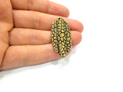 2 Mottled Charm Antique Bronze Charm Antique Bronze Plated Metal (45x19mm) G10570