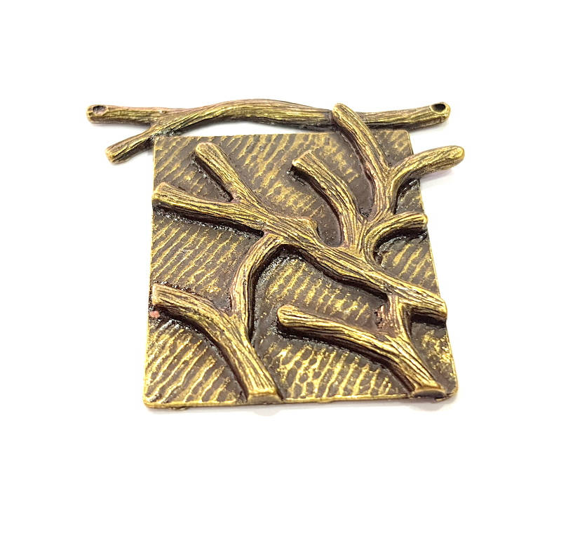 Tree Branch Pendant Antique Bronze Pendant Antique Bronze Plated Metal Pendant (55x52mm) G10571