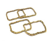 4 Hammered Square Frame Connector Antique Bronze Connector Antique Bronze Plated Metal  (35x23mm) G10573