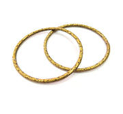 2 Large Hammered Circle Connector Antique Bronze Connector Antique Bronze Plated Metal  (56mm) G10574