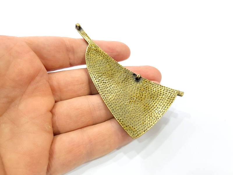 Sail Pendant Antique Bronze Pendant Antique Bronze Plated Metal Pendant (89x43mm) G10575