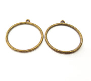 6 Ring Circle Charm Antique Bronze Charm Antique Bronze Plated Metal Charms (36mm) G11216