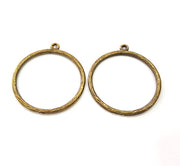 6 Ring Circle Charm Antique Bronze Charm Antique Bronze Plated Metal Charms (36mm) G11216