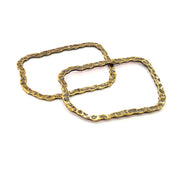 4 Hammered Square Frame Connector Antique Bronze Connector Antique Bronze Plated Metal  (41x27mm) G10580