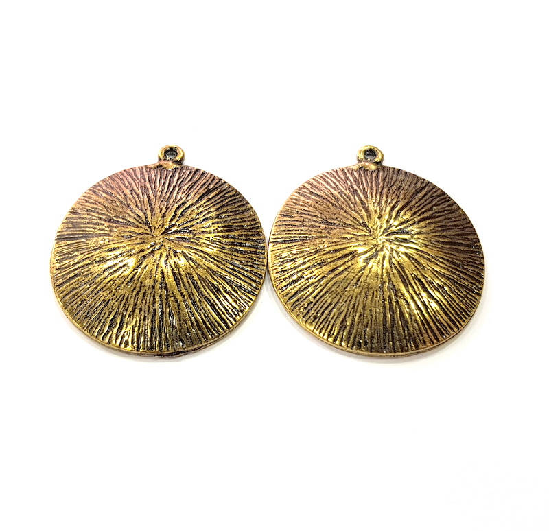 2 Antique Bronze Charm Antique Bronze Plated Metal Charms (34mm) G10581