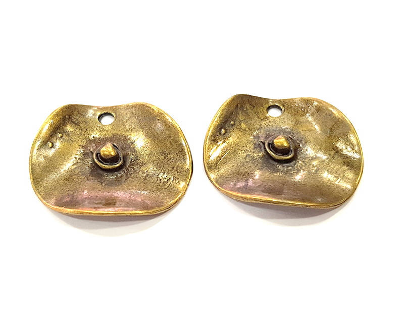 4 Antique Bronze Charm Antique Bronze Plated Metal Charms (26x24mm) G10587