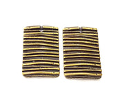 2 Square Charm Antique Bronze Charm Antique Bronze Plated Metal Charms (34x21mm) G10589
