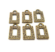 6 Square Frame Charm Antique Bronze Charm Antique Bronze Plated Metal Charms (20x12mm) G10597