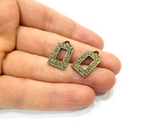 6 Square Frame Charm Antique Bronze Charm Antique Bronze Plated Metal Charms (20x12mm) G10597