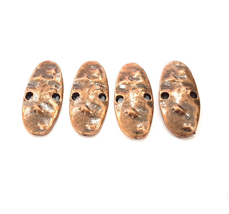 4 Antique Copper Connector Charm Antique Copper Plated Metal (29x13mm) G10607