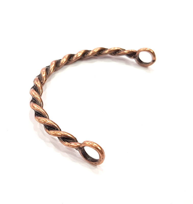 2 Bracelet Components Antique Copper Plated Connector (58x5mm) G10611