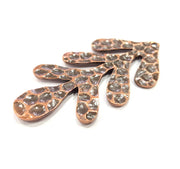 2 Hammered Leaf Pendant Antique Copper Pendant Antique Copper Plated Metal (56x28mm) G10613