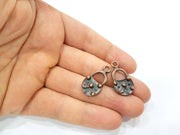 4 Lock Charm Antique Copper Charm Antique Copper Plated Metal (28x14mm) G10614