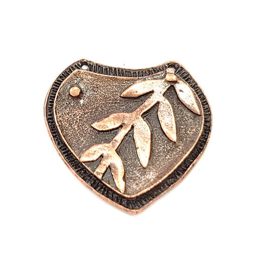 Leaf Pendant Antique Copper Pendant Antique Copper Plated Metal (39x37mm) G10615