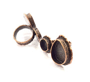 Copper Ring Settings inlay Ring Blank Mosaic Ring Bezel Base Cabochon Mountings (20x14mm,10mm blank) Antique Copper Plated Brass G10621