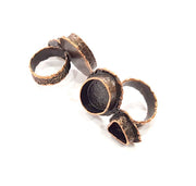 Copper Ring Settings inlay Ring Blank Mosaic Ring Bezel Base Cabochon Mountings (20x14mm,9x7mm blank) Antique Copper Plated Brass G10622