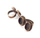 Copper Ring Settings inlay Ring Blank Mosaic Ring Bezel Base Cabochon Mountings (14mm,14x10mm blank) Antique Copper Plated Brass G10625