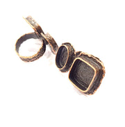 Copper Ring Settings inlay Ring Blank Mosaic Ring Bezel Base Cabochon Mountings (14x10mm,15x15mm blank) Antique Copper Plated Brass G10626