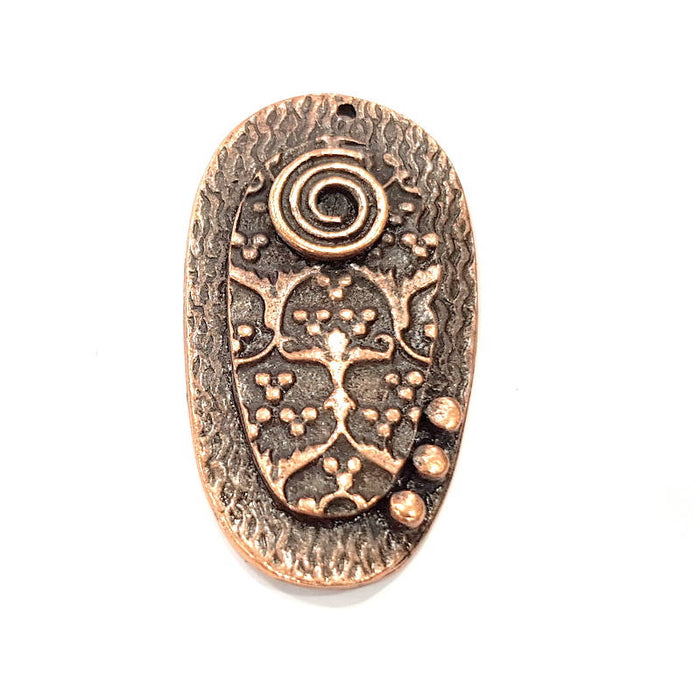 Tribal Pendant Ethnic Pendant Antique Copper Pendant Antique Copper Plated Metal (51x28mm) G10632