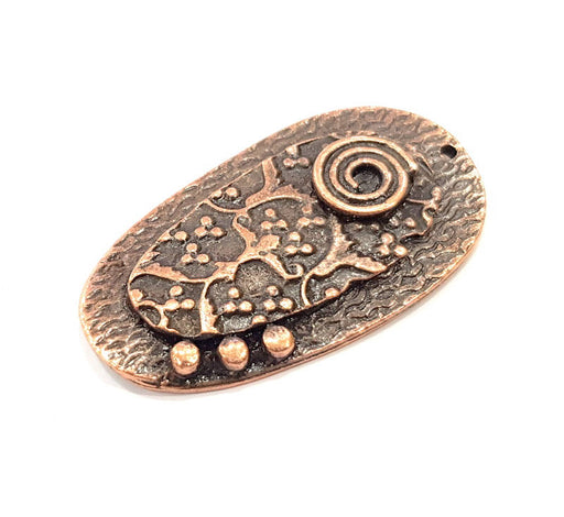 Tribal Pendant Ethnic Pendant Antique Copper Pendant Antique Copper Plated Metal (51x28mm) G10632