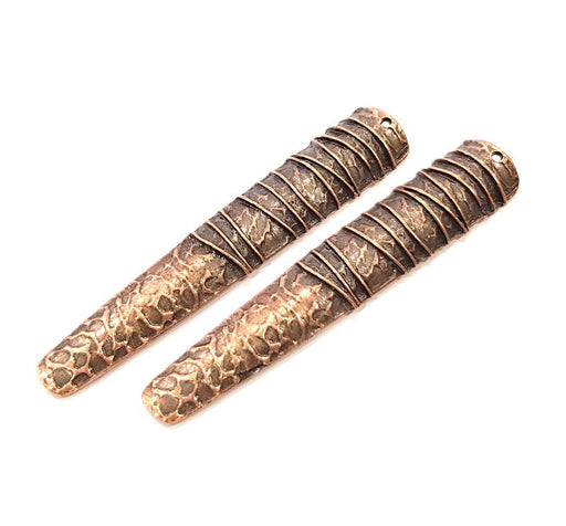 2 Copper Pendant Antique Copper Pendant Antique Copper Plated Metal (75x14mm) G11838