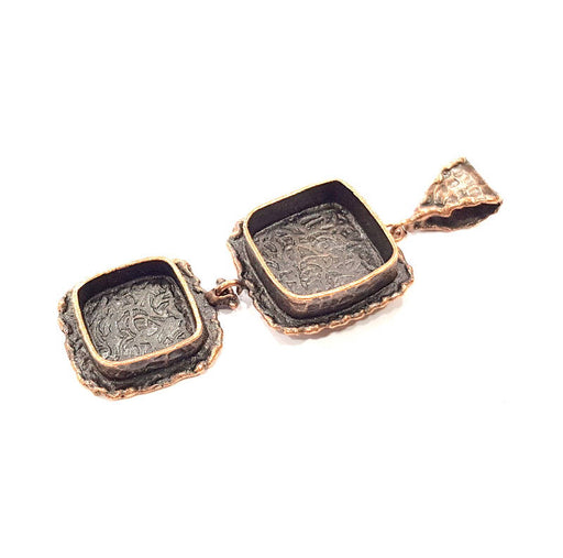 Antique Copper Pendant Blank Mosaic Base Blank inlay Necklace Blank Resin Blank Mountings Copper Plated Brass (18x18mm,14x14mm blank) G10643
