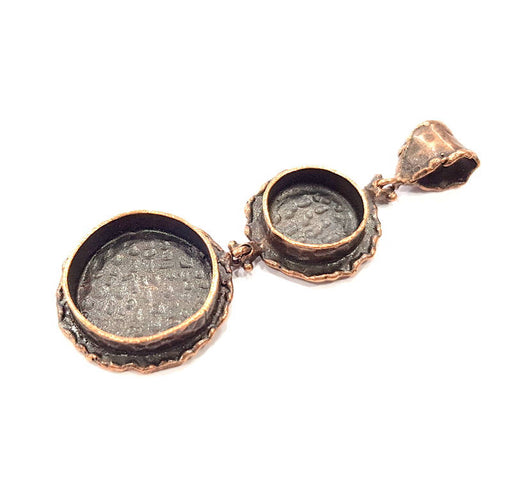 Antique Copper Pendant Blank Mosaic Base Blank inlay Necklace Blank Resin Blank Mountings Copper Plated Brass (20mm,14mm blank) G10646