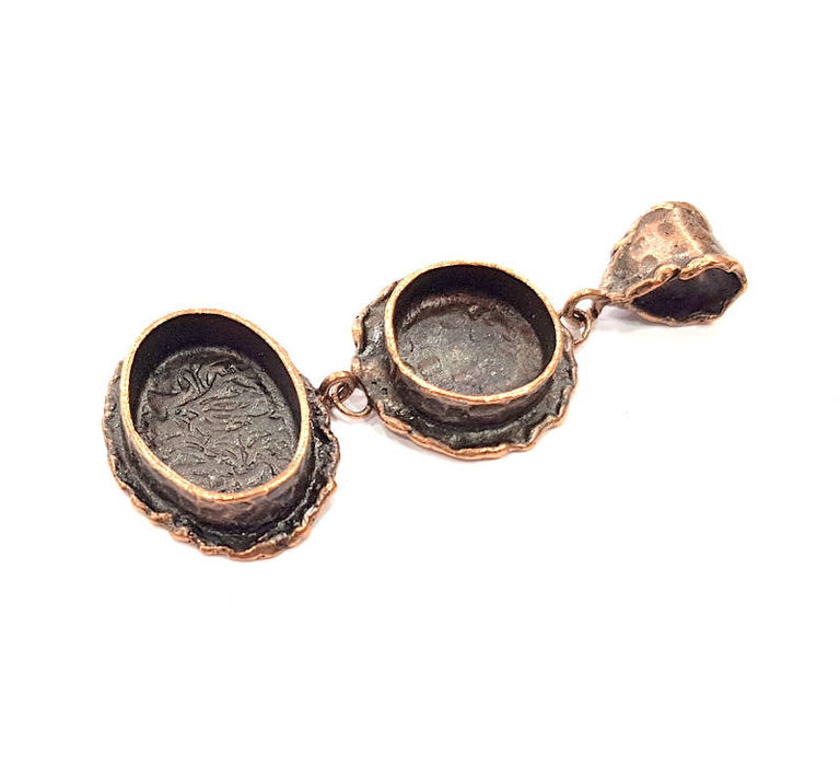 Antique Copper Pendant Blank Mosaic Base Blank inlay Necklace Blank Resin Blank Mountings Copper Plated Brass (20x14mm,14mm blank) G10653