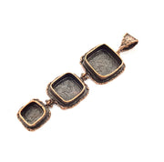 Antique Copper Pendant Blank Mosaic Base Blank inlay Necklace Blank Resin Mountings Copper Plated Brass(18x18mm 24x14mm 10x10mmblank) G10659