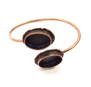 Copper Bracelet Blanks Bangle Blanks Cuff Blanks Adjustable Bracelet Blank Antique Copper Plated Brass (20x14mm and 20x14mm Blanks ) G10676