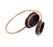 Copper Bracelet Blanks Bangle Blanks Cuff Blanks Adjustable Bracelet Blank Antique Copper Plated Brass (20x14mm and 20x14mm Blanks ) G10676