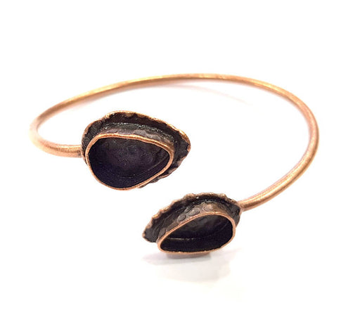 Copper Bracelet Blanks Bangle Blanks Cuff Blanks Adjustable Bracelet Blank Antique Copper Plated Brass (14x10mm and 14x10mm Blanks ) G10677