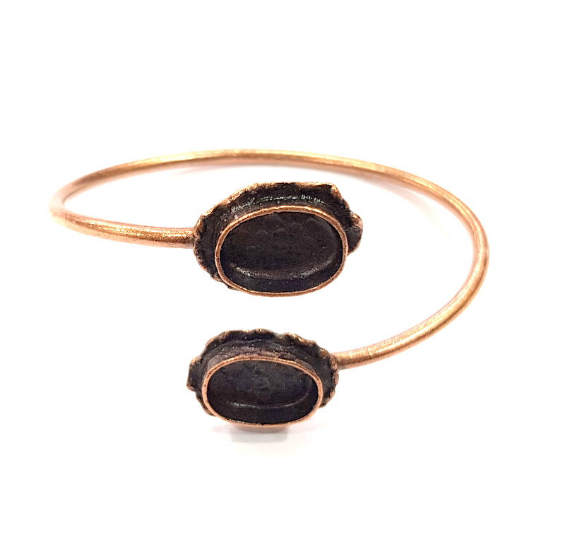 Copper Bracelet Blanks Bangle Blanks Cuff Blanks Adjustable Bracelet Blank Antique Copper Plated Brass (14x10mm and 14x10mm Blanks ) G10681