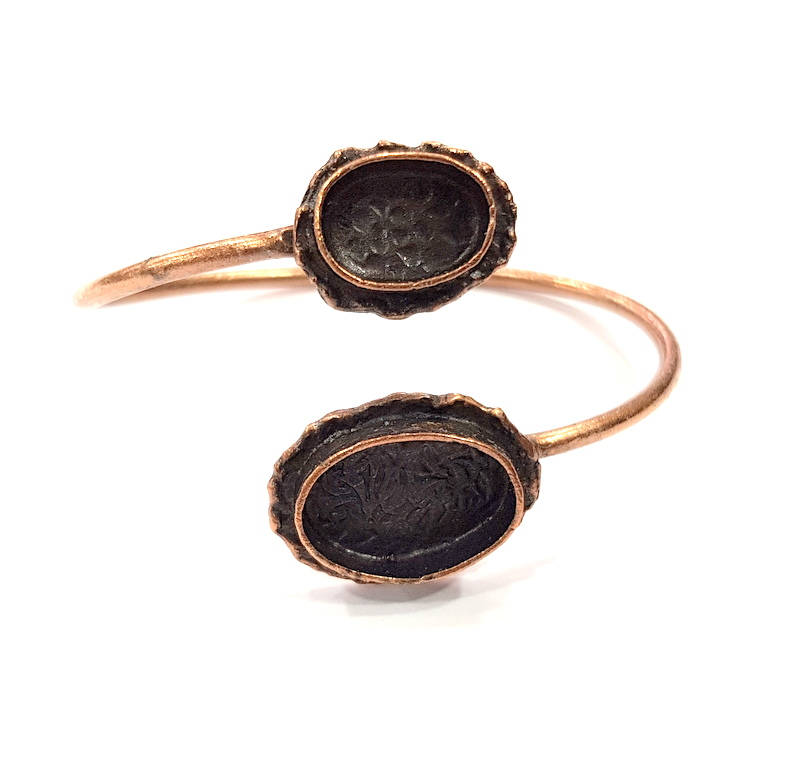 Copper Bracelet Blanks Bangle Blanks Cuff Blanks Adjustable Bracelet Blank Antique Copper Plated Brass (20x14mm and 14x10mm Blanks ) G10689