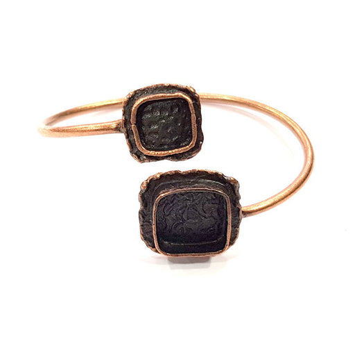 Copper Bracelet Blanks Bangle Blanks Cuff Blanks Adjustable Bracelet Blank Antique Copper Plated Brass (10x10mm and 14x14mm Blanks ) G10692