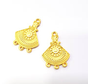 2 Gold Charm Gold Plated Charms  (30x20mm)  G9443