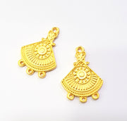 2 Gold Charm Gold Plated Charms  (30x20mm)  G9443