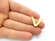 2 Victory Charm Gold Plated Metal Charms  (23x18mm)  G10718