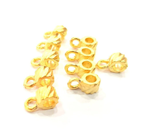 6 Gold Bails Gold Plated Metal Findings (11x6mm)  G10720