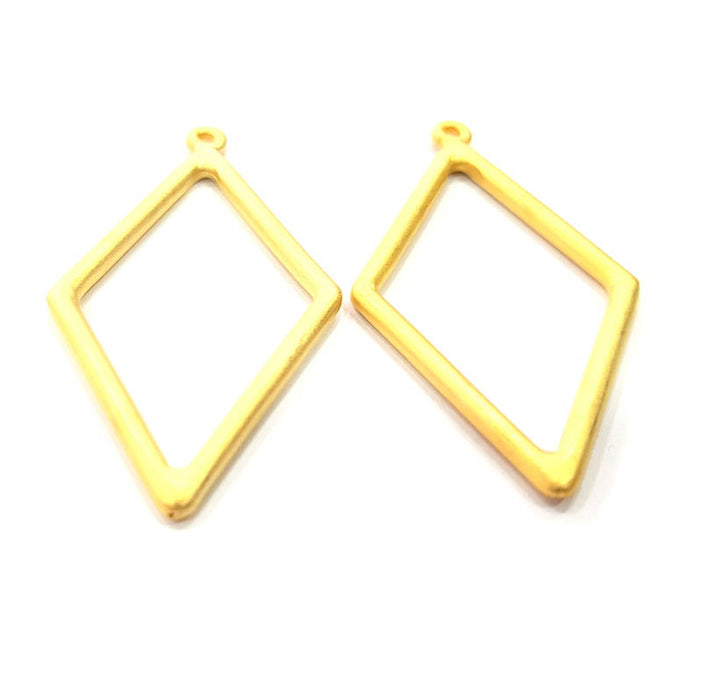 2 Gold Charm Gold Plated Metal Charms  (47x25mm)  G10723