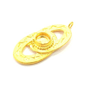 Gold Pendant Blank Mosaic Base inlay Blank Necklace Blank Resin Blank Mountings Gold Plated Brass ( 10mm blank ) G10726
