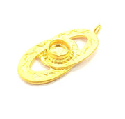 Gold Pendant Blank Mosaic Base inlay Blank Necklace Blank Resin Blank Mountings Gold Plated Brass ( 10mm blank ) G10726