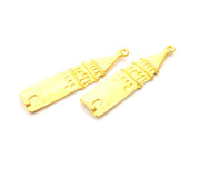 2 Galata Tower Charm Gold Charm Gold Plated Metal (51x11mm)  G10730