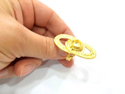 Gold Ring Settings Blank inlay Ring Mosaic Ring Bezel Base Cabochon Mountings Adjustable (10mm blank ) Gold Plated Brass G10733