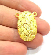 2 Leaf Charm Gold Plated Metal Charms  (28x18mm)  G10735