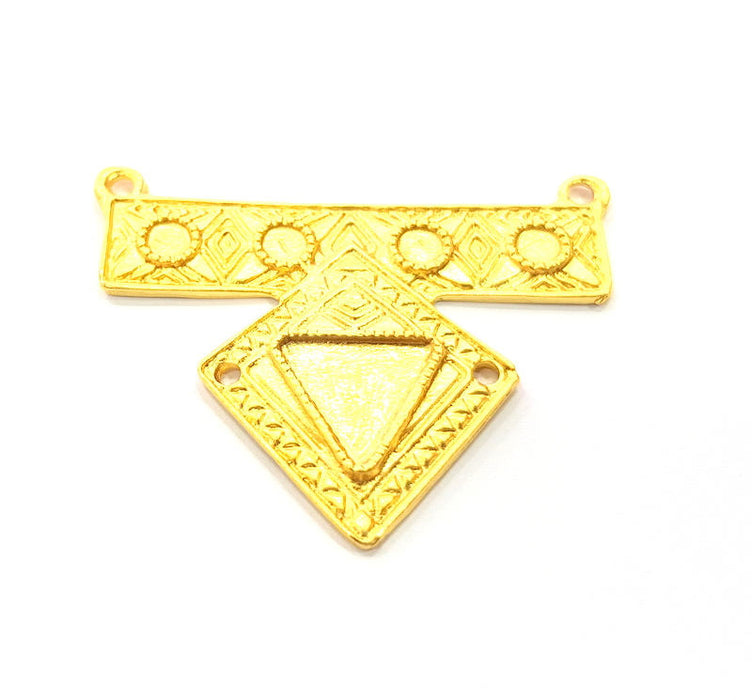 Gold Pendant Blank Gold Plated Metal Pendant (47x34mm)  G10738