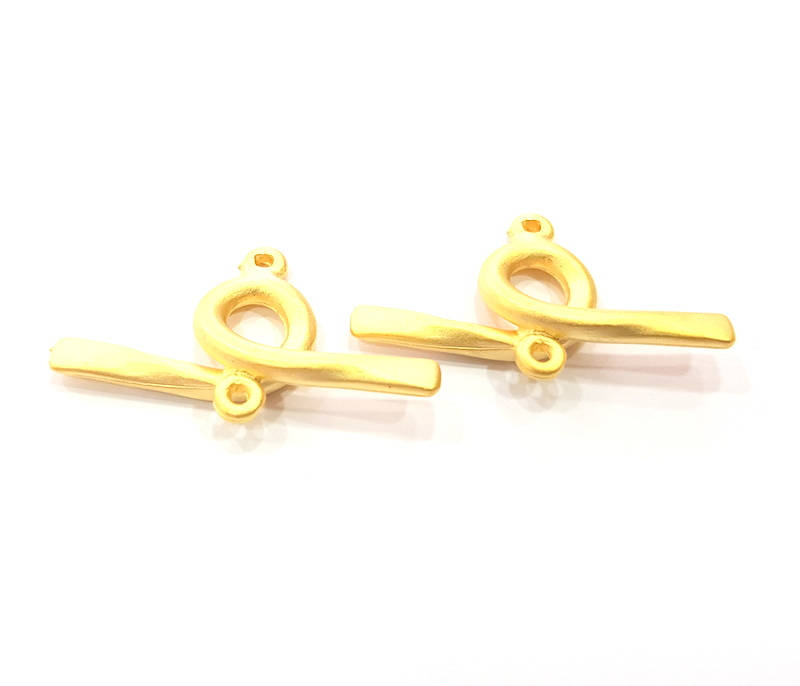 2 Gold Connector Gold Plated Charms  (33x19mm)  G11165